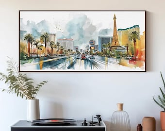 Las Vegas Strip Canvas Print, Panoramic Nevada Wall Art