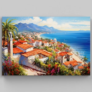 Puerto Vallarta Wall Art, Puerto Vallarta Poster, Mexican Painting, Puerto Vallarta Print, Mexico Travel Art, Mexican Gift, Canvas Print