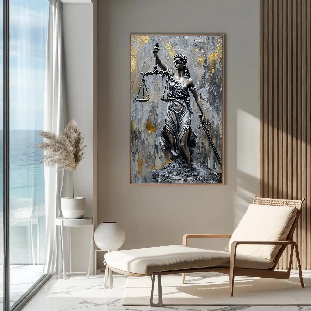 Lady Justice Framed Canvas Print, Legal Office Decor - Etsy