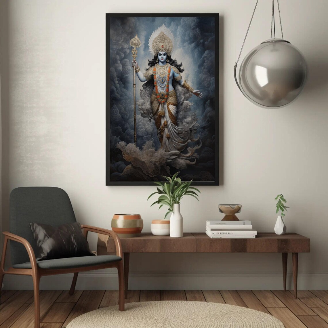 Lord Vishnu Canvas Print - Hindu God Wall Art, Ready to Hang - Etsy