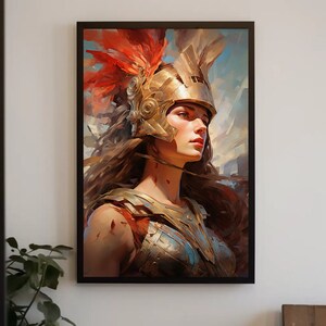 Athena - Greek Goddess of War - Large Canvas Print - Goddess Art - Wall Decor - Athena Goddess of Wisdom Canvas Decor