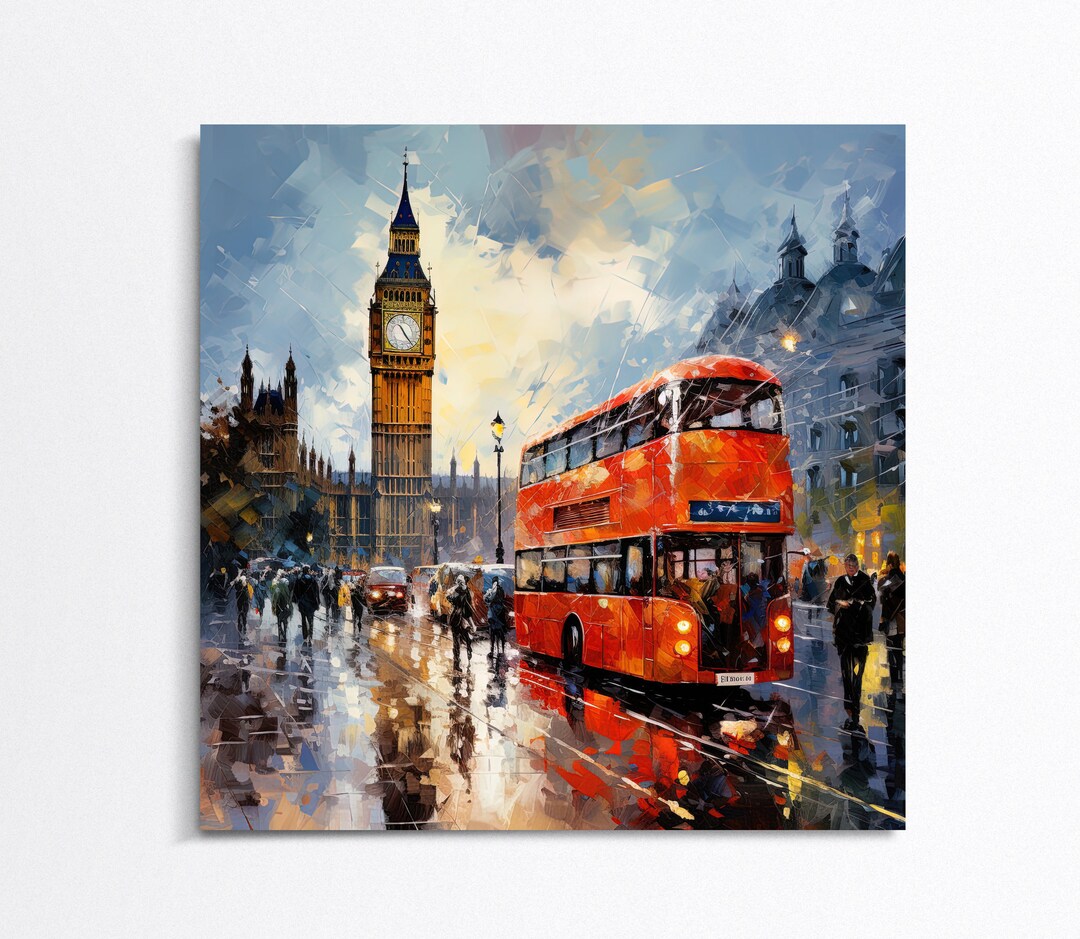 London Wall Art, UK Print, London Painting, British Home Decor, British