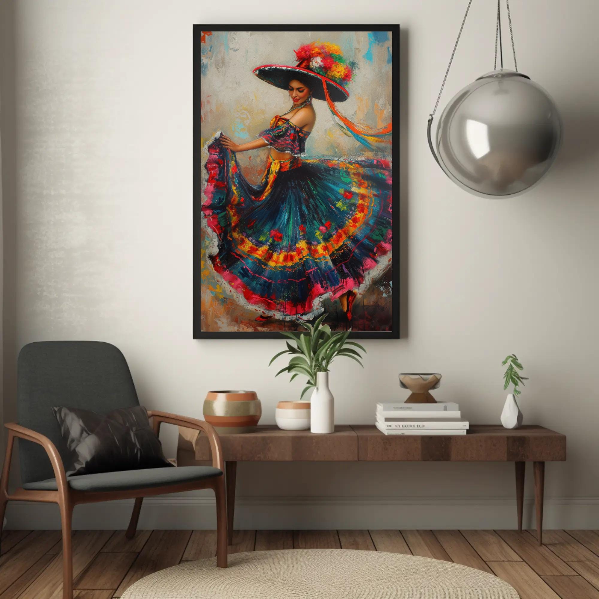 Mexican Folk Art Canvas Print - Framed Woman Wall Art - Etsy