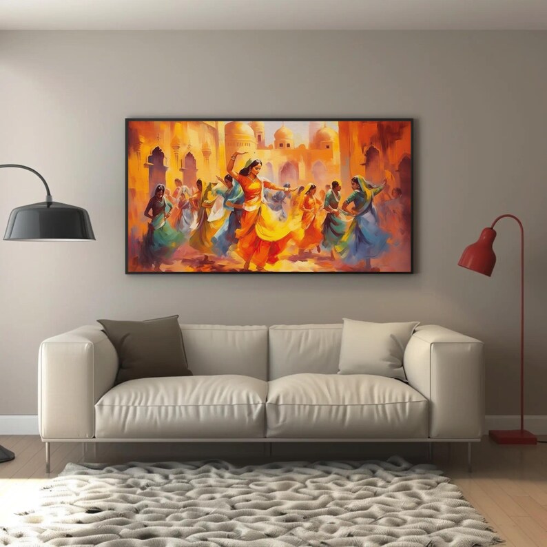 Rajasthani Folk Dance Canvas Print – Colorful Indian Art bild 6