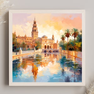 Seville Wall Art Spain Travel Print Seville Large Canvas Art Print Seville Painting Seville Poster Wall Art