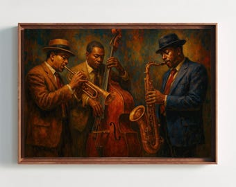 Vintage Jazz Club Art Print – African American Musicians of the