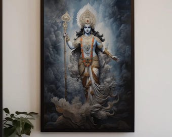Lord Vishnu Canvas Print - Hindu God Wall Art, Ready to Hang