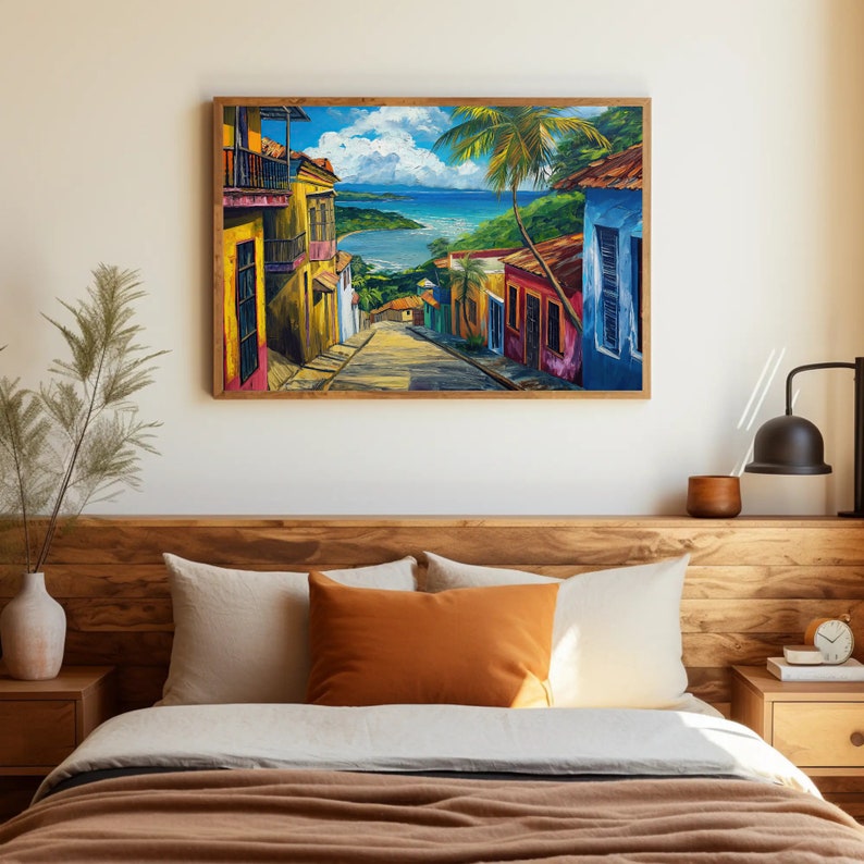 Streets of San Juan Framed Wall Art | Puerto Rico Painting | Large ...