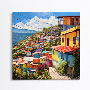 Petionville City Art Print, Petion-Ville Haiti Art, Haitian Painting, Haitian City, Haitian Art Prints, Haitian Print