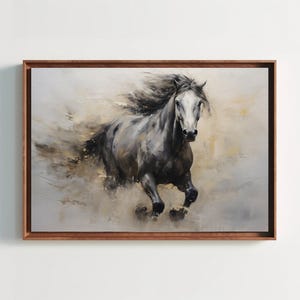 Running Horse Painting, Horse Wall Art, Abstract Painting, Framed Print, Horse Large Canvas, Ready To Hang