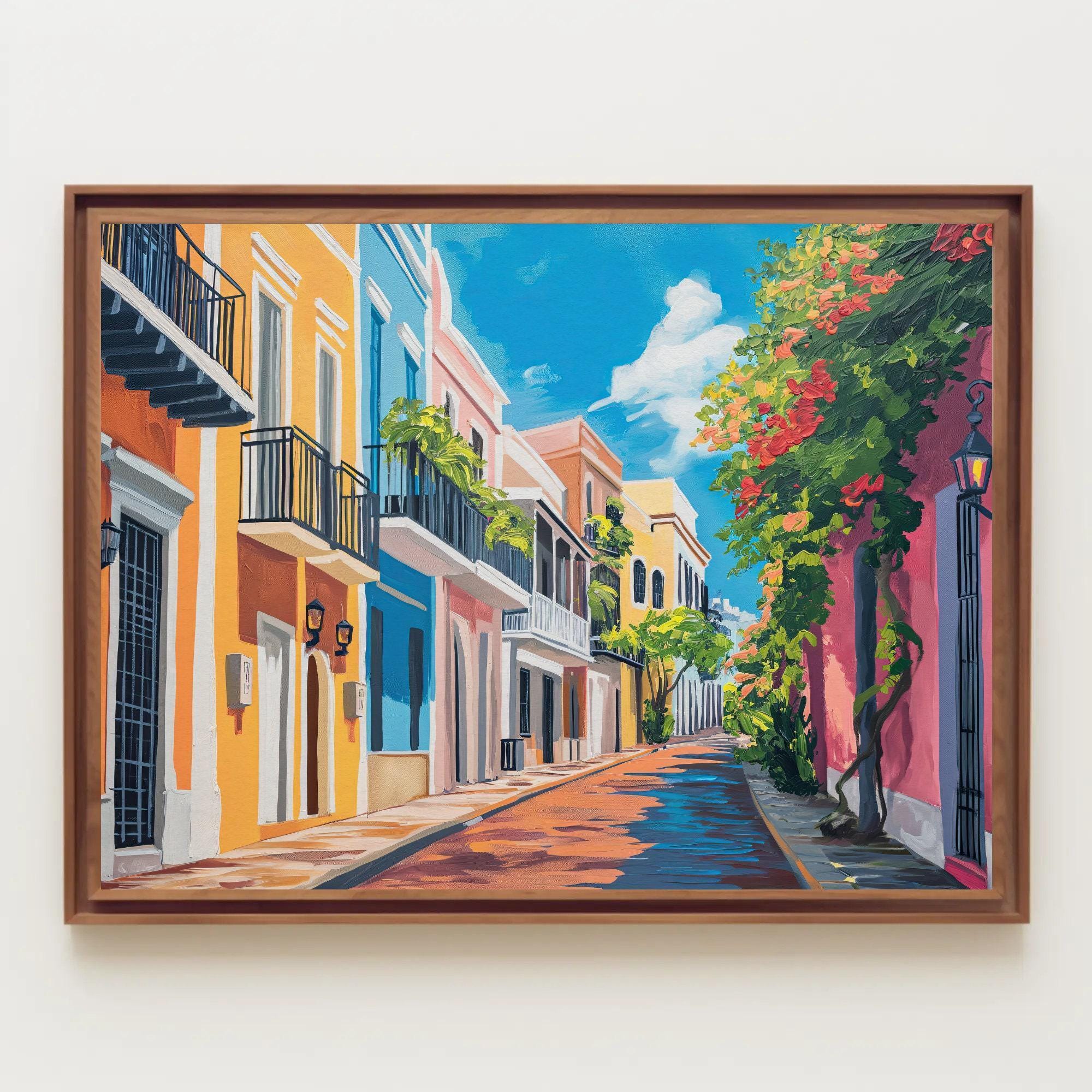 San Juan Street Scene Canvas Print – Vibrant Puerto Rico Wall Art
