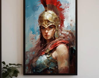 Athena Goddess Canvas Print – Greek Mythology Art
