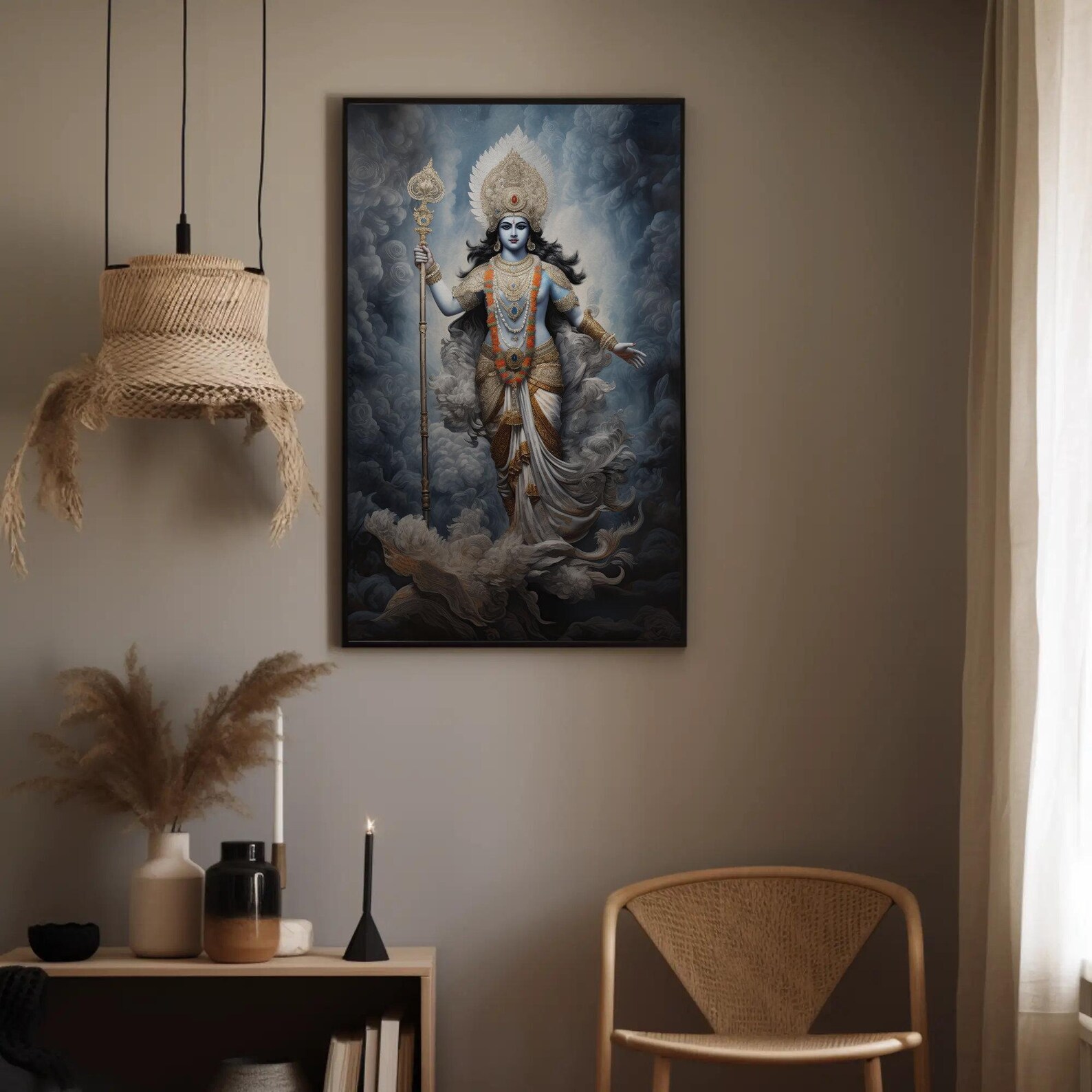 Lord Vishnu Canvas Print - Hindu God Wall Art, Ready to Hang - Etsy