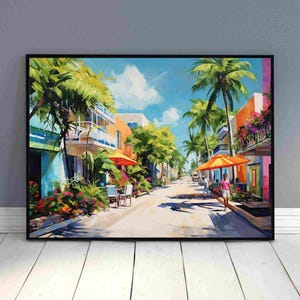 Playa del Carmen Canvas Print, Colorful Mexico Travel Art image 7