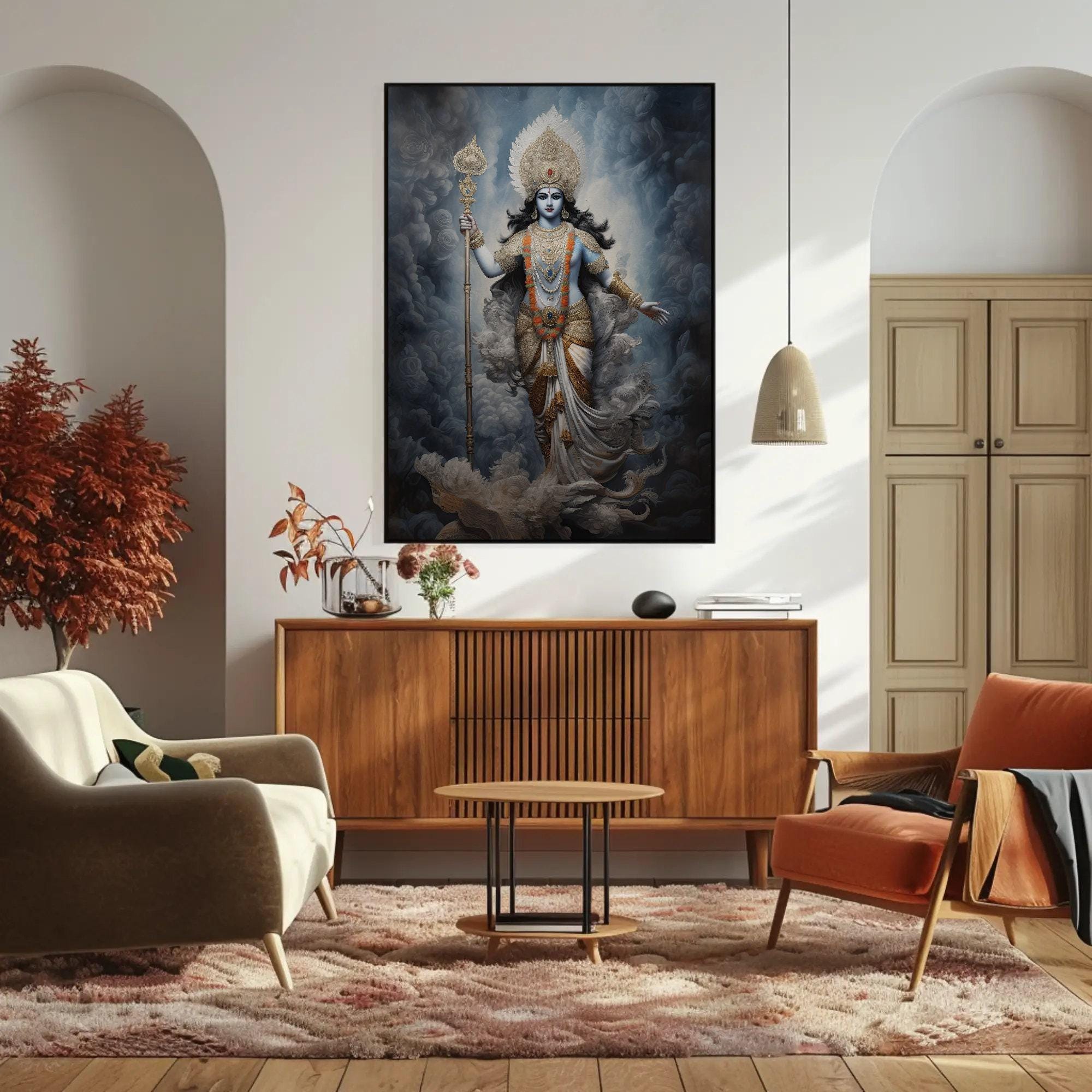 Lord Vishnu Canvas Print - Hindu God Wall Art, Ready to Hang - Etsy