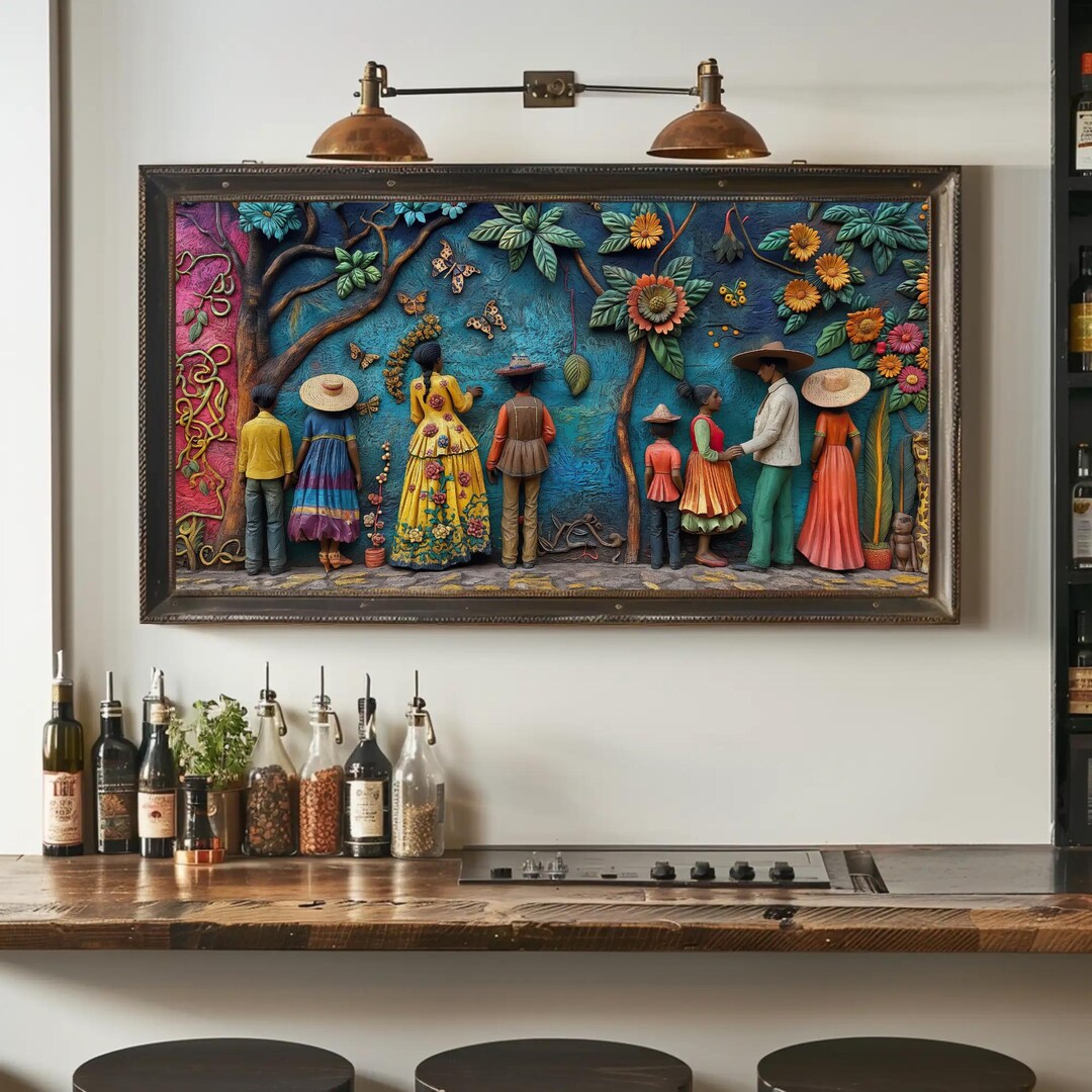 Mexican 3D Style Extra Large Canvas Landscape - Mexico Cultural Wall ...