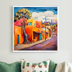 Santa Fe Street Art Canvas Print, New Mexico Home Decor image 3