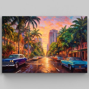 Hawaii Art Canvas  | Honolulu Travel Poster  | Hawaiian Art  | Honolulu Print  | Hawaii Travel Poster  | Hawaiian Oil Painting - Home Decor