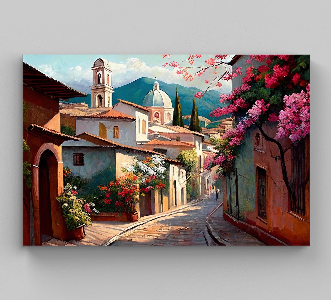 Mexican Art Poster, Wall Art Decor, Colorful Art Print, Guanajuato