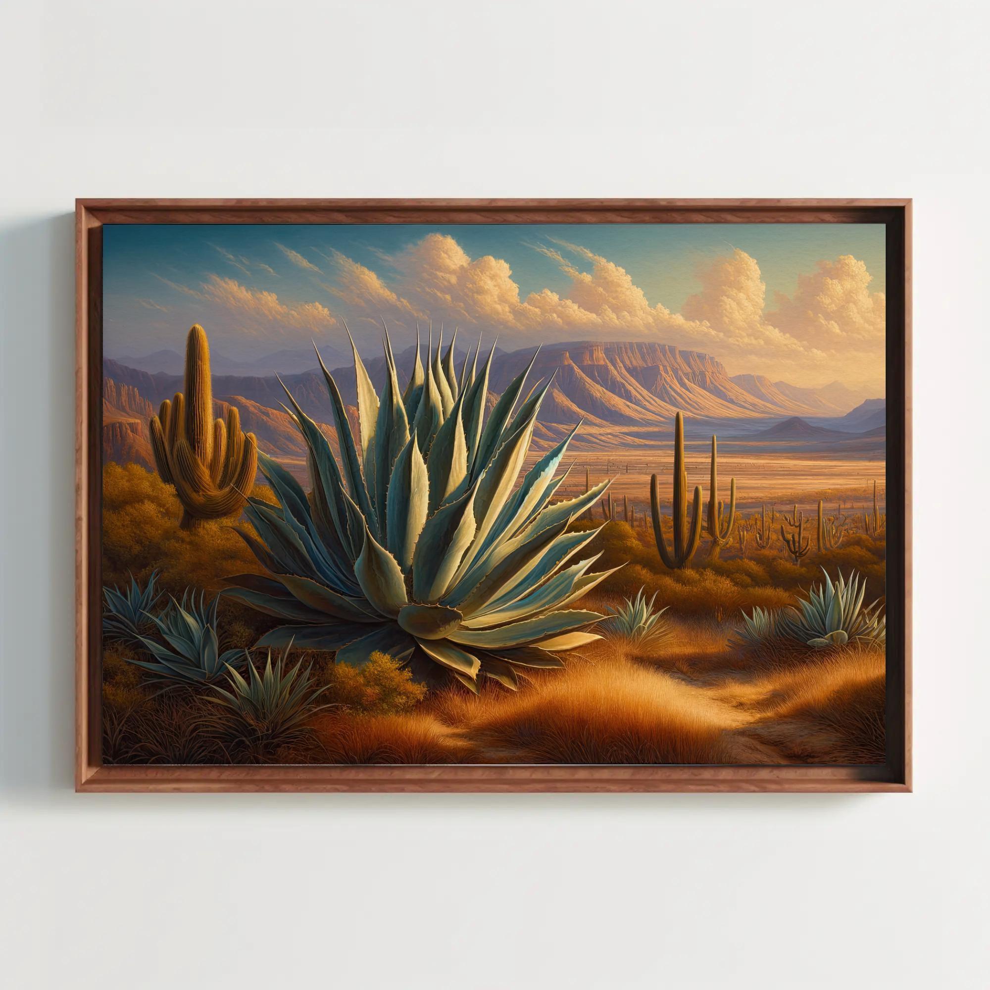 Agave Desert Canvas Print | Southwest Landscape Wall Art - Etsy