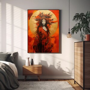 Japanese Sun Goddess Amaterasu - Large Vertical Canvas Art Print ...