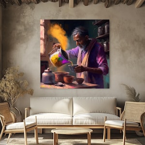 Indian Tea Shop Print, Desi Art, South Asian Decor imagen 7