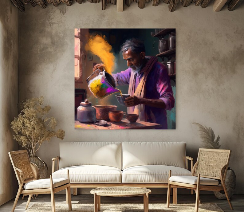 Indian Tea Shop Print, Desi Art, South Asian Decor imagen 7