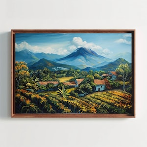 Framed El Salvador Landscape Canvas Print: Salvadorian Wall Art