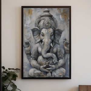Ganesh Canvas Print - Hindu God Wall Decor and Religious Art for Home Decor - Indian Art Framed Ready To Hang
