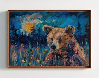 Brown Bear Canvas Print - Framed Wildlife Wall Art