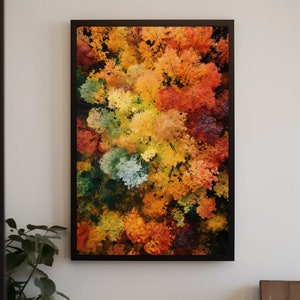 Autumn Trees From Top Canvas | Autumn Landscape Art | Fall Forest Wall Decor | Seasonal Home Decor | Ready To Hang