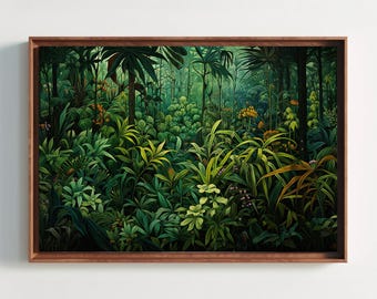 Impresión en lienzo de selva tropical - Arte mural con paisaje de bosque verde