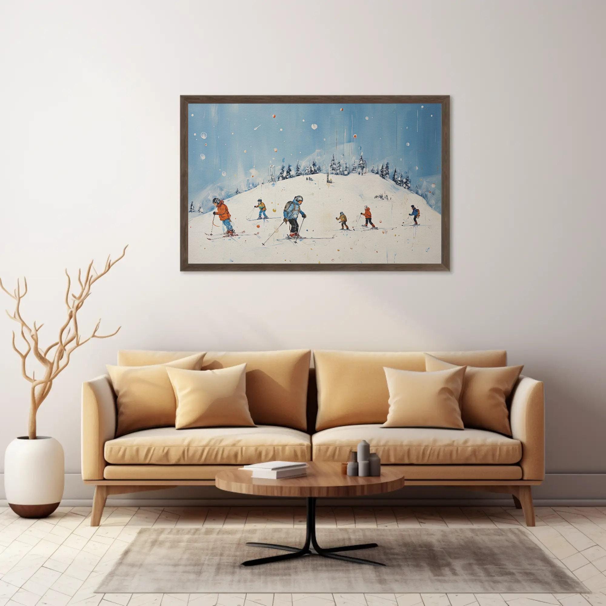 Ski Scene Canvas Print, Winter Resort Wall Art - Etsy