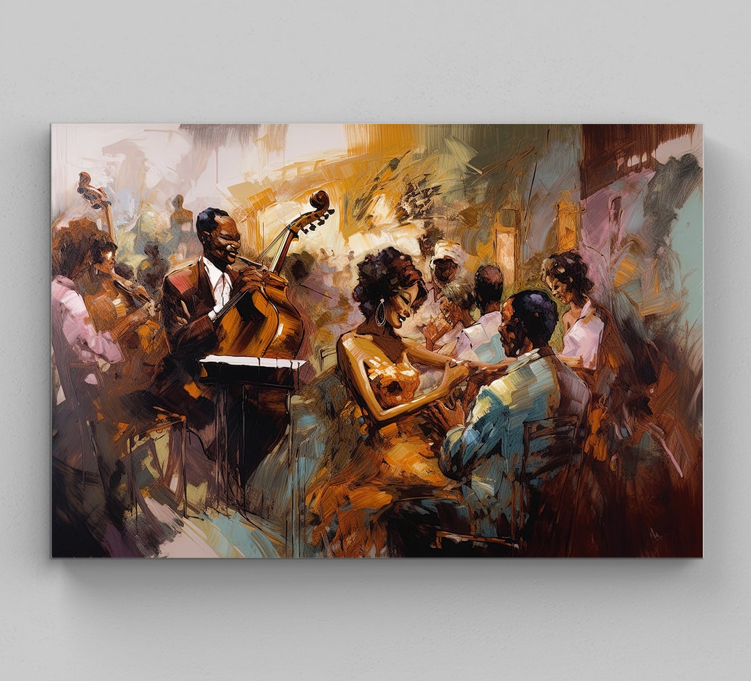 Abstract Painting African Wall Art African Women Art Jazz Canvas Art