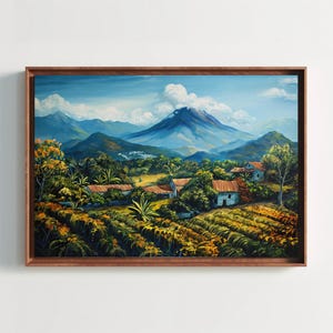 El Salvador Landscape Painting Salvadorian Painting El Salvador Wall Art Framed Large Canvas Print Ready To Hang