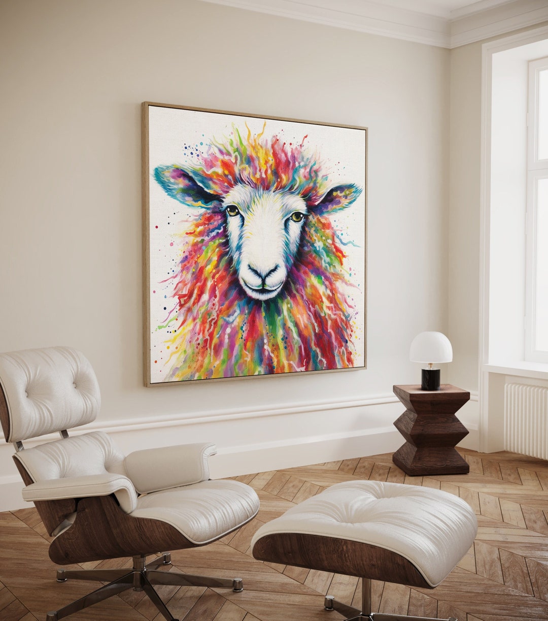 Sheep Canvas Wall Art Sheep Painting Sheep Framed Canvas Etsy Canada