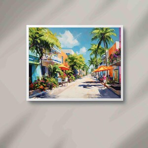 Playa del Carmen Canvas Print, Colorful Mexico Travel Art image 6