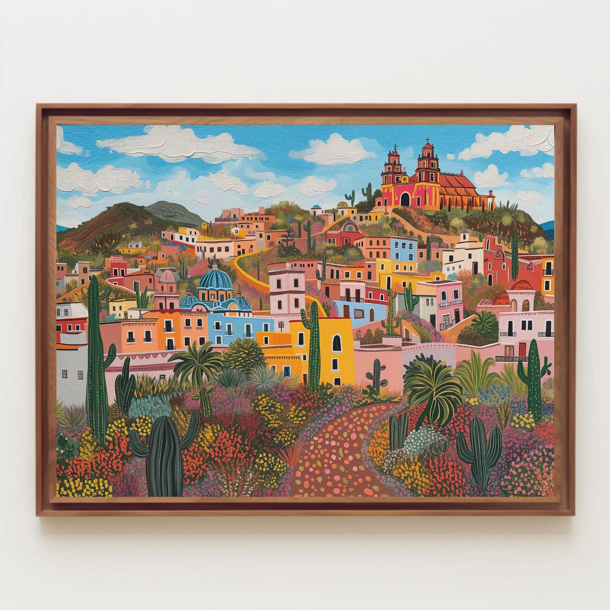 Zacatecas Mexico Canvas Print, Colorful Mexican Town Art, Ready to