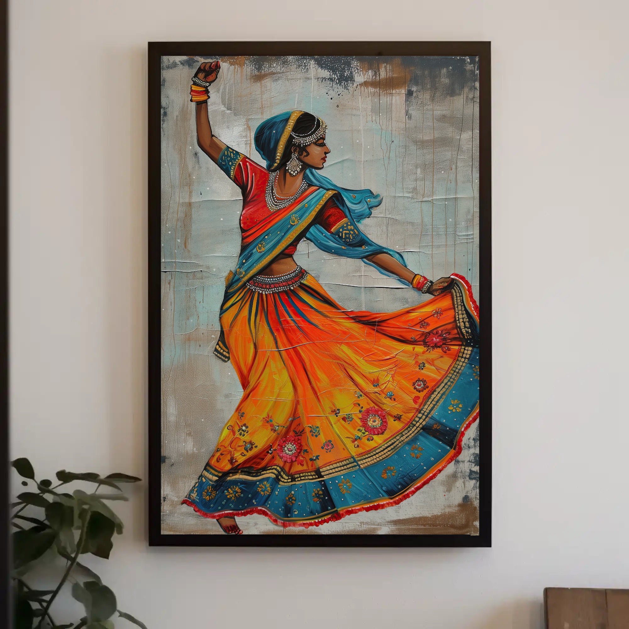 Indian Canvas Print - Folk Dance - Ready to Hang Framed Art for