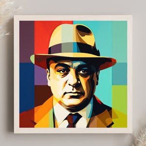 Al Capone Pop Art Canvas, Al Capone Framed Print, Al Capone Wall Art, Al Capone Poster, Modern Art, Ready to Hang, Home Decor