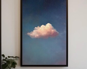 Pink Cloud Canvas Print | Minimalist Sky Art, Nursery Decor