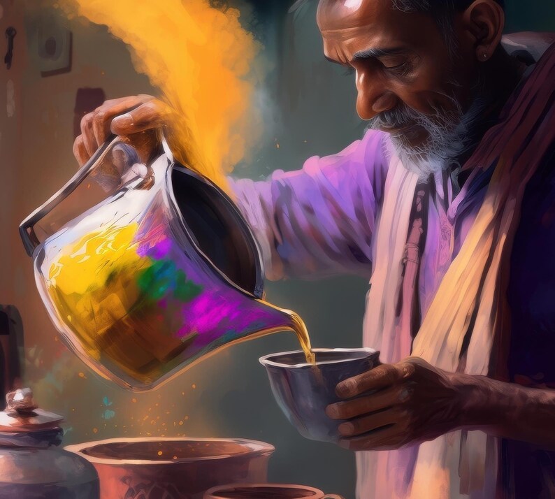 Indian Tea Shop Print, Desi Art, South Asian Decor imagen 6