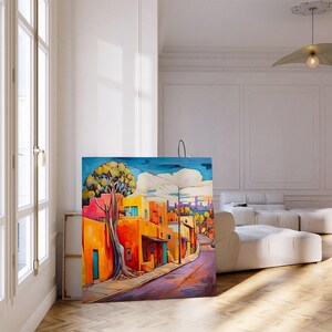 Santa Fe Street Art Canvas Print, New Mexico Home Decor image 6