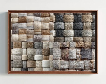 Woven Texture Canvas Print | Neutral Japandi Wall Art
