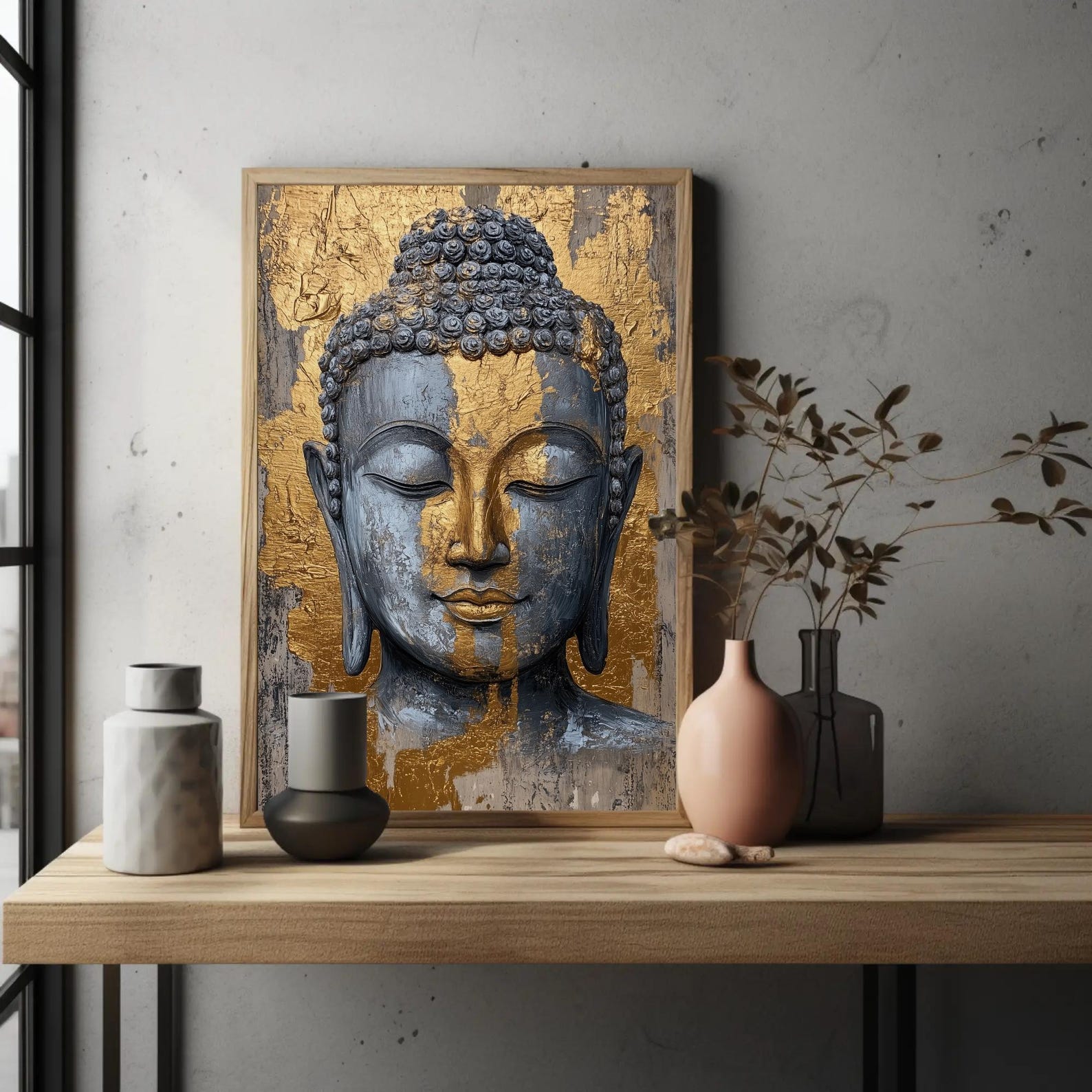 Gold Buddha Canvas Print – Modern Zen Wall Art, Spiritual Décor - Etsy