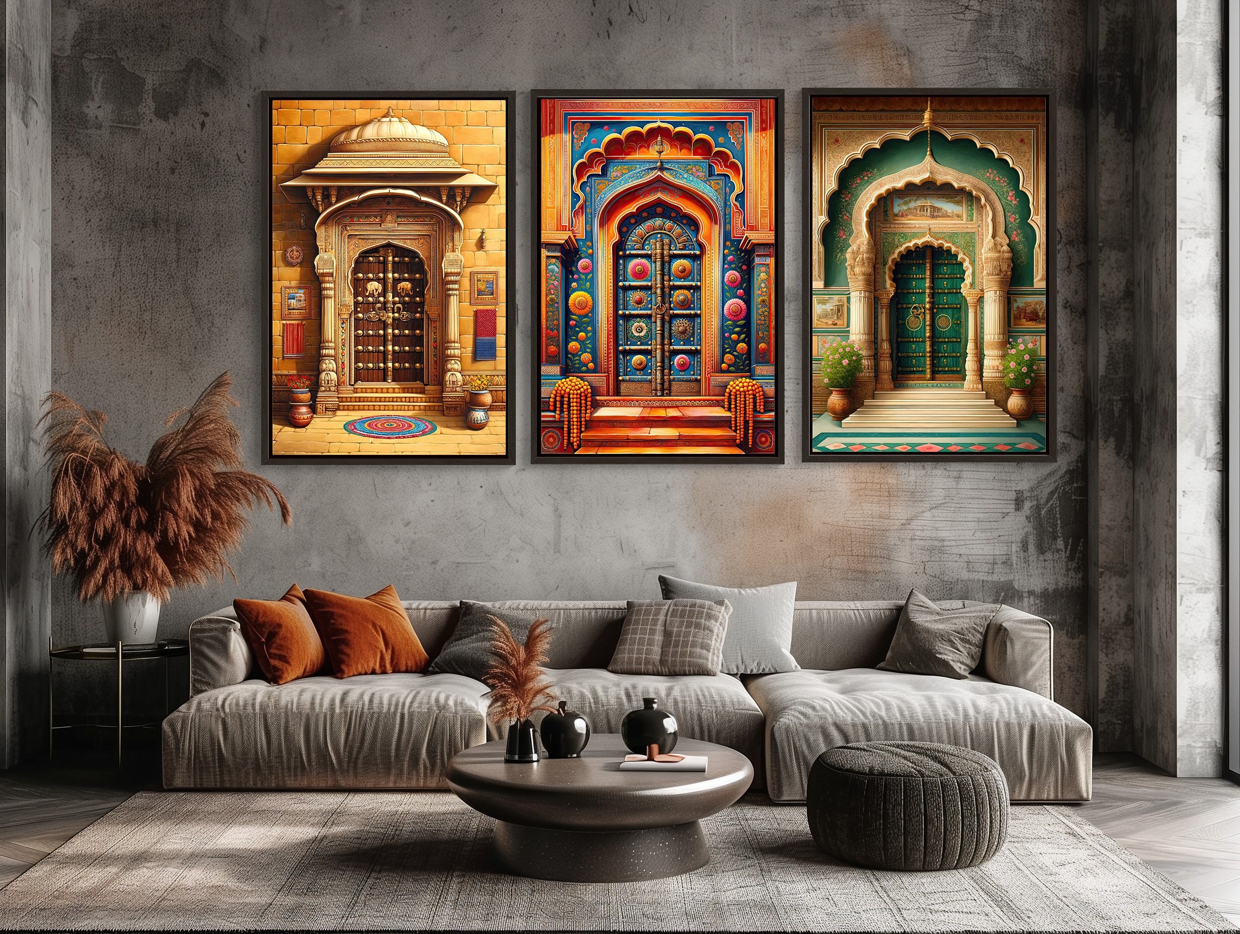 Indian Canvas Wall Art - Traditional Framed Living Room Decor – Wall Decor  Delights, image size:2464x1856