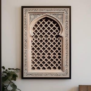Mughal Window Painting Canvas Print | Indian Mughal Wall Art | Traditional Indian Decor | Royal Mughal Home Decor | Ready to Hang