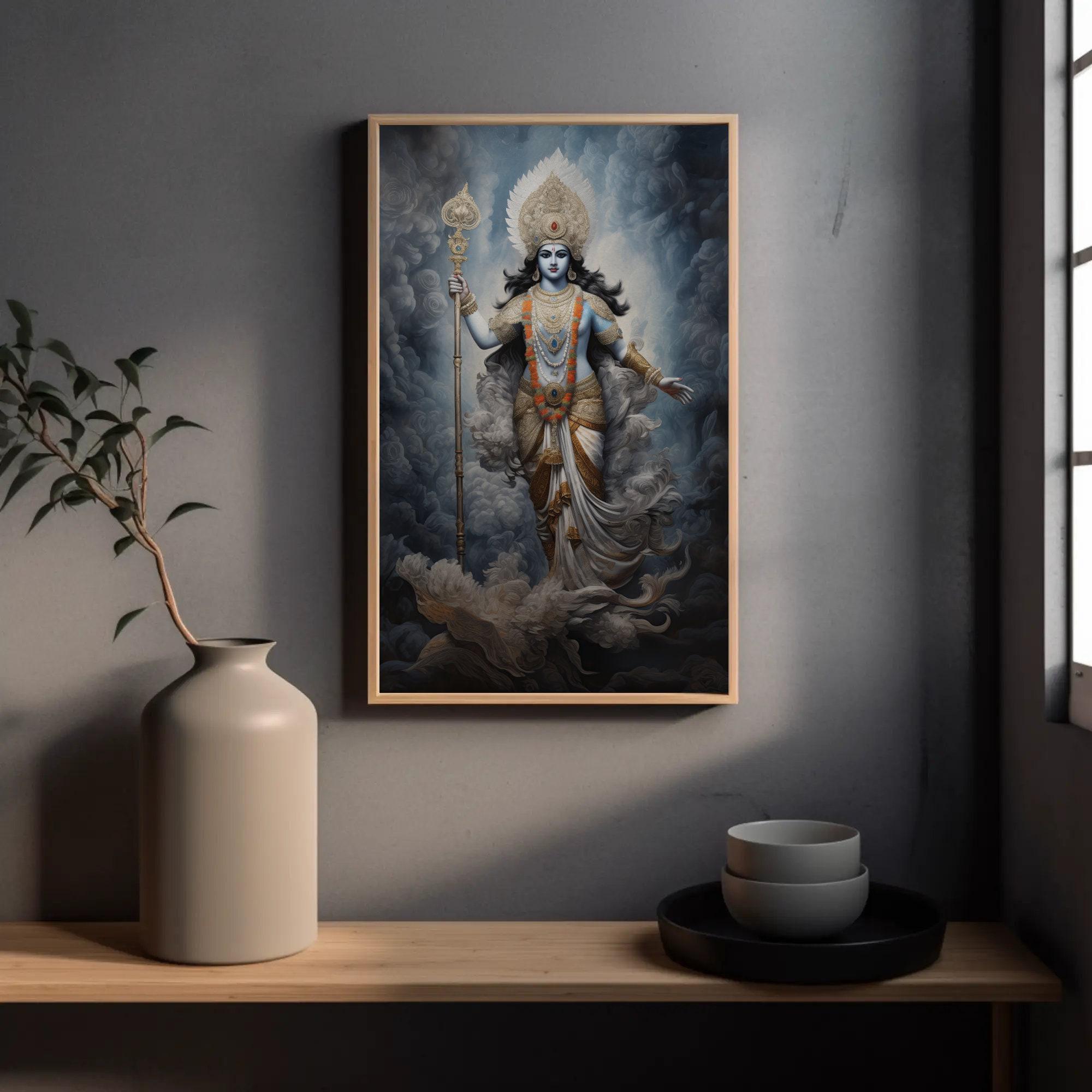 Lord Vishnu Canvas Print - Hindu God Wall Art, Ready to Hang - Etsy