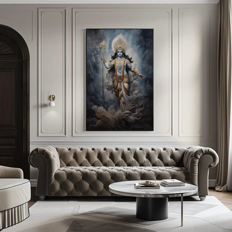 Lord Vishnu Canvas Print - Hindu God Wall Art, Ready to Hang - Etsy