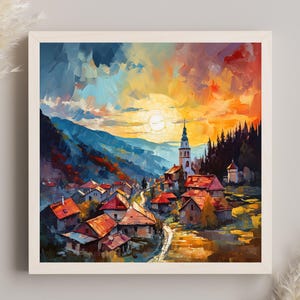 Transylvania Travel Print, Romania Wall Art, Transylvania Large Canvas Art Print, Transylvania Painting, Transylvania Poster Wall Art